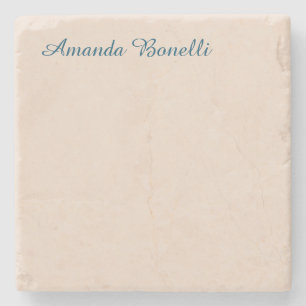 Champagne Pink Plain Simple Minimalist Modern Stone Coaster