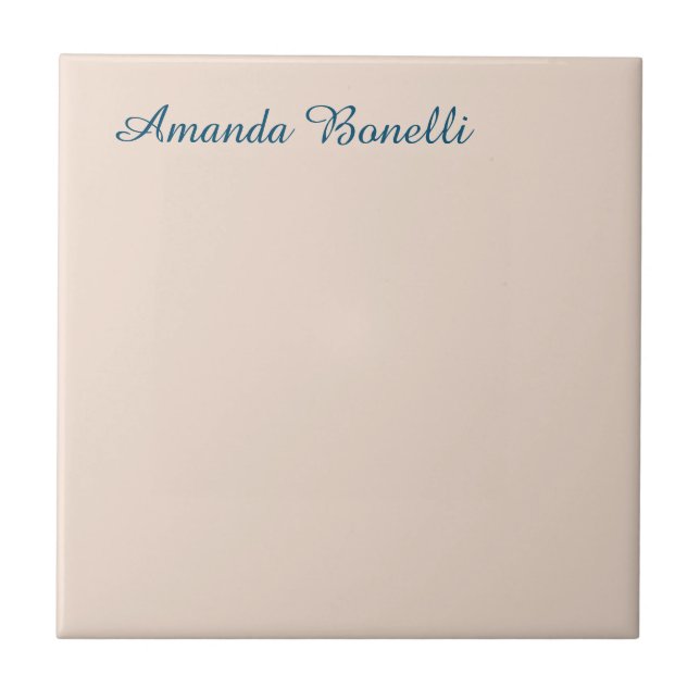 Champagne Pink Plain Simple Minimalist Modern Tile (Front)