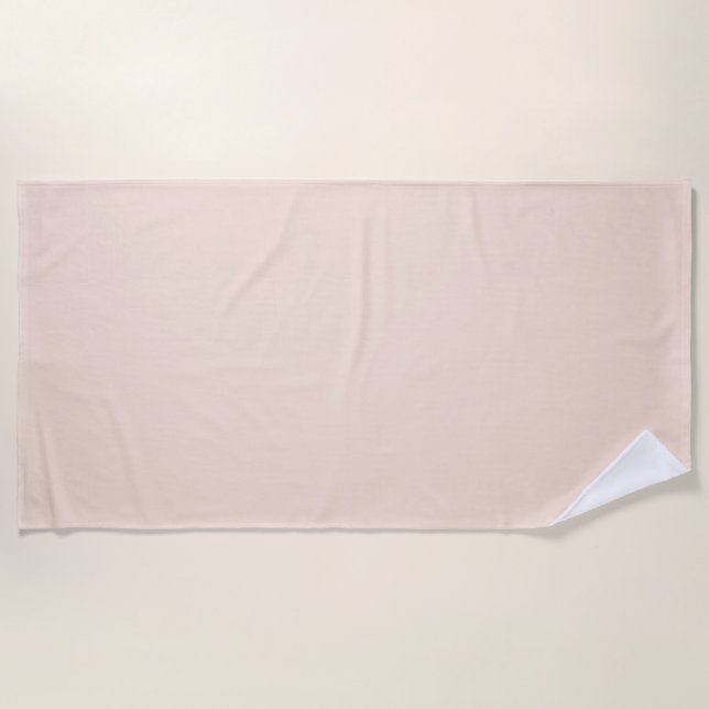 Champagne Pink Plain Solid Colour Beach Towel (Front)