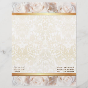 Champagne Pink Rose Elegance Custom Letterhead