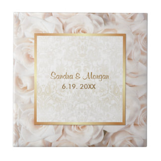 Champagne Pink Rose Elegance Tile