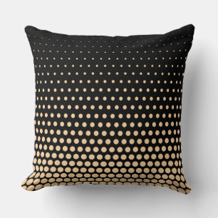 Champagne Polka Dot Modern Black Cushion
