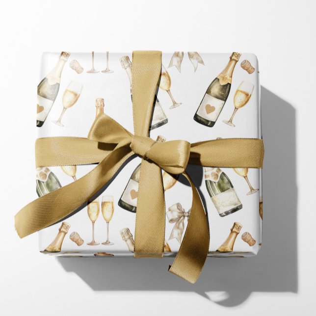 Champagne Prosecco Lover  Wrapping Paper Sheet (Champagne Prosecco gift wrapping paper present, wine lover gift)