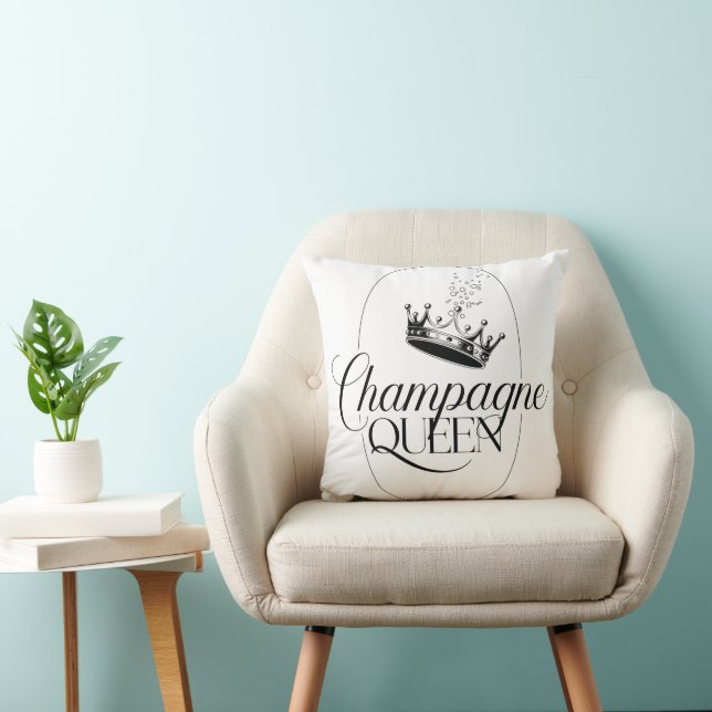 Champagne Queen Oval Design with Crown  Cushion (Chair)