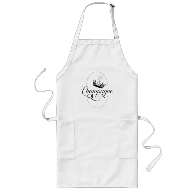 Champagne Queen Oval Design with Crown  Long Apron (Front)
