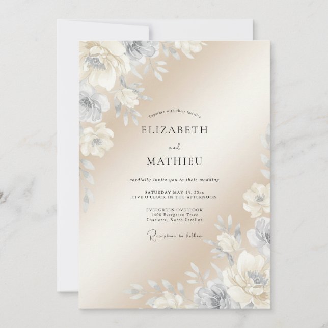 Champagne Refined Classic Wedding Invitation (Front)