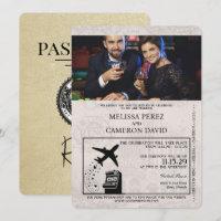 Champagne Reno Passport Wedding Invitation