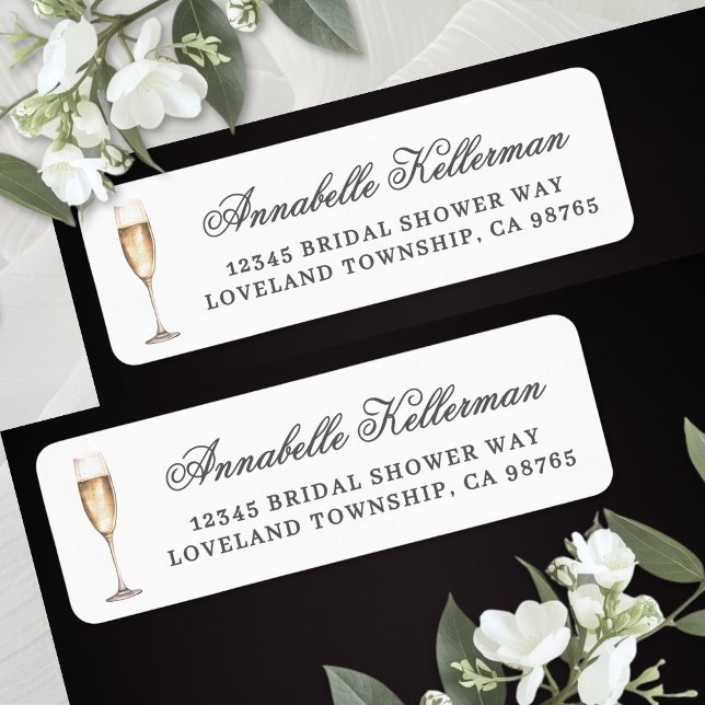 Champagne Return Address (Champagne Return Address Label )