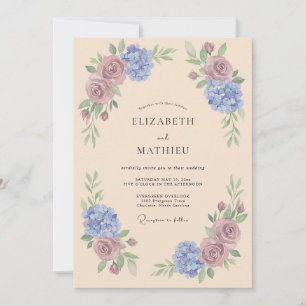 Champagne Romantic Spring Wedding Invitation