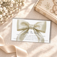 Champagne Satin Bow Baby Shower Books For Baby