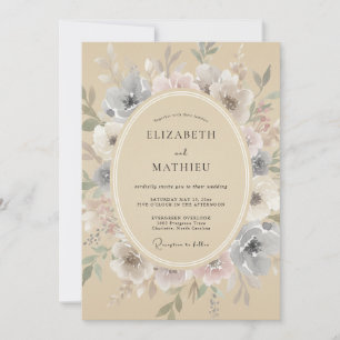 Champagne Serene Bohemian Wedding Invitation