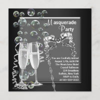 Champagne Silver Black Masquerade Party