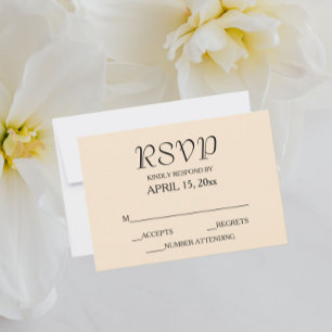 Champagne Simple Style Wedding RSVP Card