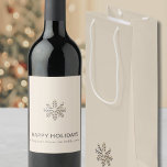 Champagne Snowflake Wine Bag<br><div class="desc">Elevate your wine gifting experience with our exquisite Champagne Snowflake Wine Bag. The brushed metallic champagne snowflake design graces the lower thirds of both the front and back against a light and elegant background, adding a touch of sophistication to your wine presents. This wine bag is perfect for holiday gatherings,...</div>