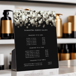 Champagne Spark Pricing & Services Display Plaque