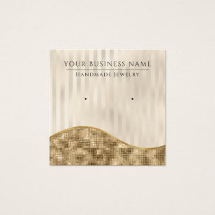 Champagne Stripes Glam Earring Display Cards
