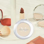 Champagne Stylised Wedding Bridesmaid Monogram Compact Mirror<br><div class="desc">A personalised compact mirror for your wedding bridesmaid or maid of honour that has her initial and name stylised on a trendy,  champagne colour background. Edit to replace initial and name. Select your compact mirror style.</div>
