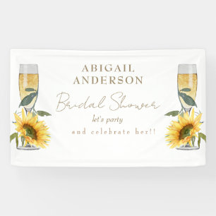 Champagne & Sunflowers Bachelorette Party Banner