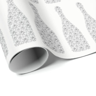 Champagne Swarovski Crystals Diamond Bottles White Wrapping Paper