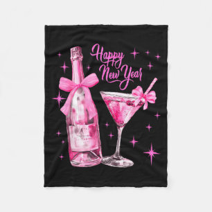 Champagne Swea Martini Coquette Happy New Year Par Fleece Blanket