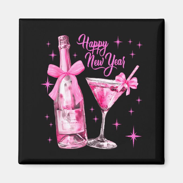 Champagne Swea Martini Coquette Happy New Year Par Magnet (Front)
