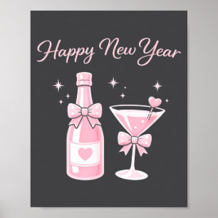 Champagne Swea Martini Coquette Happy New Year Par Poster