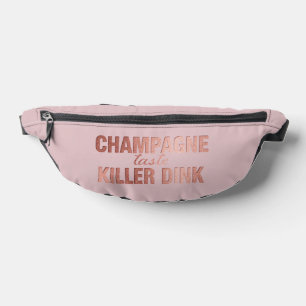 Champagne Taste Killer Dink   Rose Pink Pickleball Bum Bags