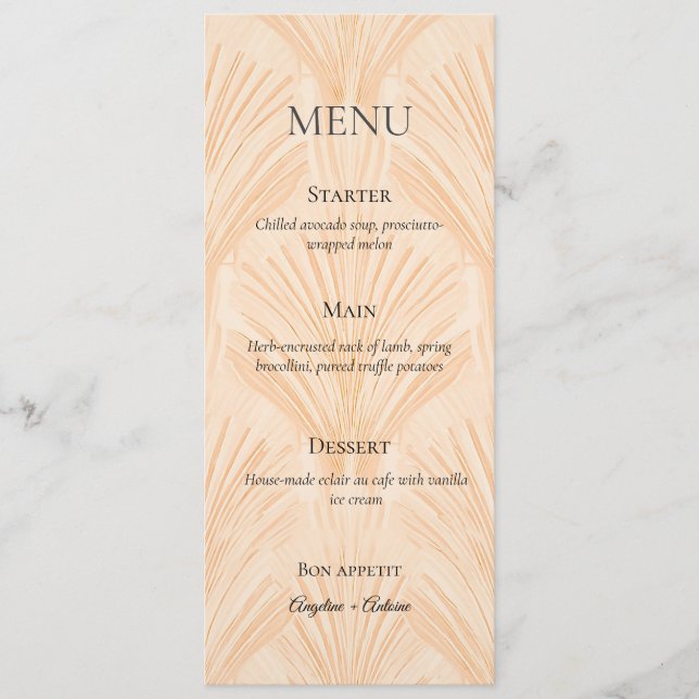 Champagne Tastes Elegant Minimalist Menu (Front)