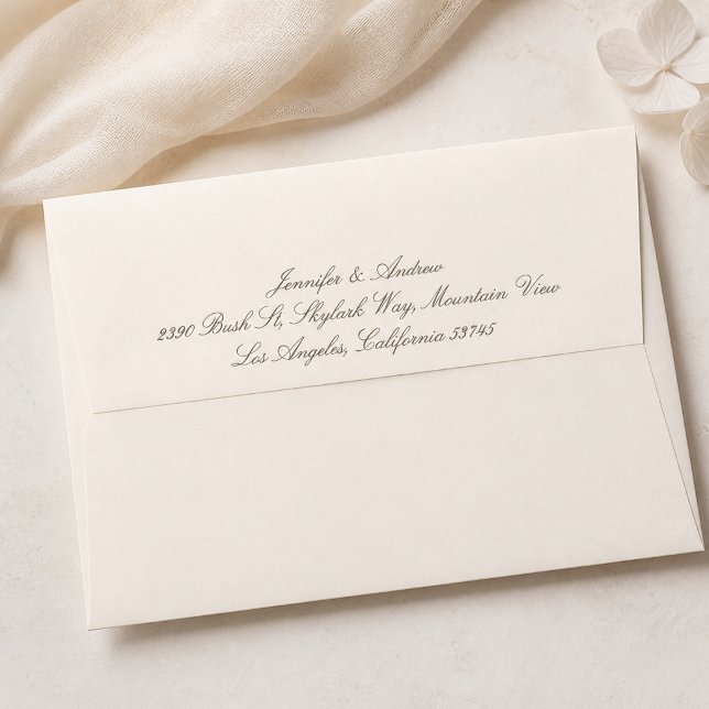 Champagne Taupe Wedding Guest Address Envelope (Creator Uploaded)