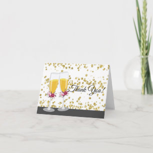 Champagne thank you card