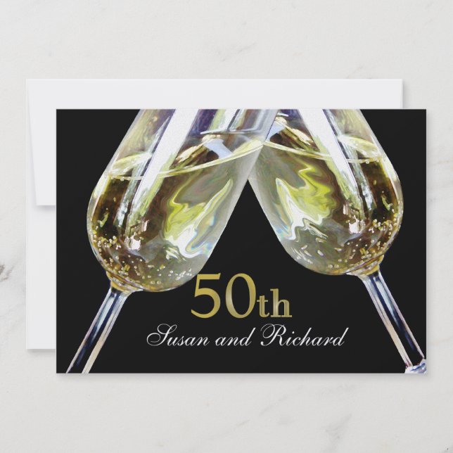 Champagne Toast/ 50th Anniversary Invitation (Front)