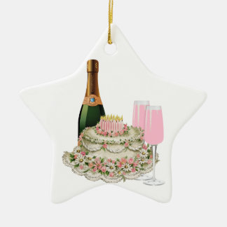 Champagne Toast Birthday Ceramic Tree Decoration