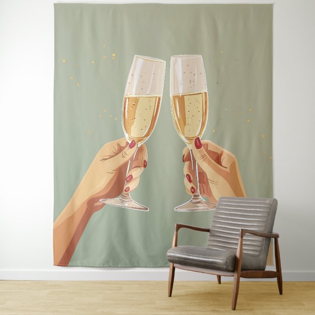 Champagne Toast Celebration  Tapestry (In Situ)