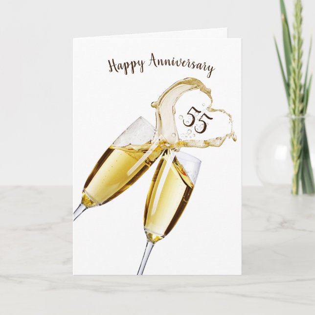 Champagne Toast for 55th Anniversary Card (Front)