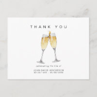 Champagne Toast Funeral Loss of Life Thank You