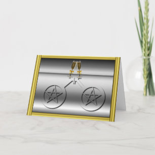 Champagne Toast Gay Male Wiccan Engagement Card