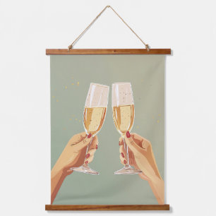 Champagne Toast  Hanging Tapestry