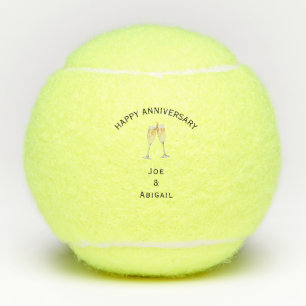 Champagne Toast Happy Anniversary Tennis Balls