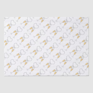 Champagne Toast Heart Tissue Paper