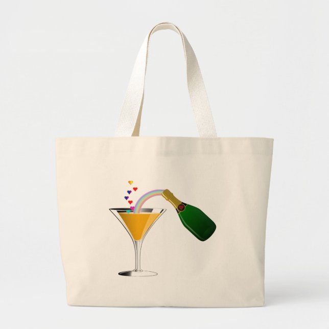 Champagne Toast Large Tote Bag (Front)