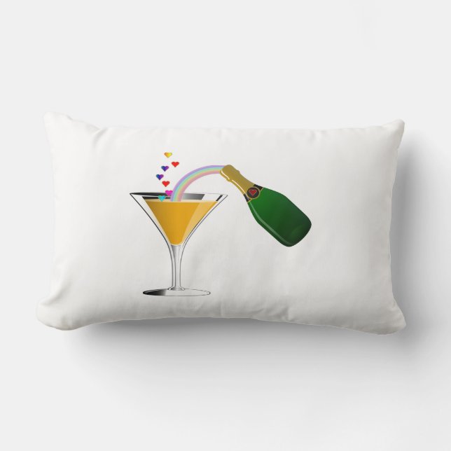 Champagne Toast Lumbar Cushion (Front)