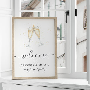 Champagne Toast Personalised Event Welcome Sign