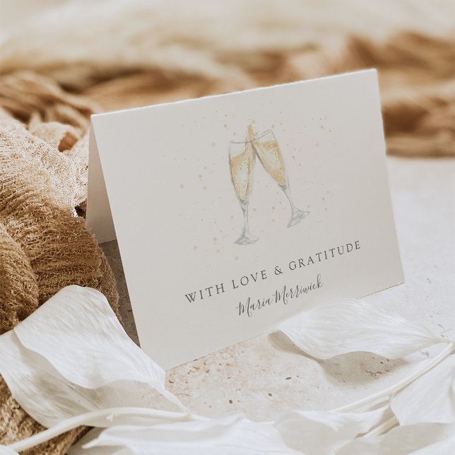 Champagne Toast Personalised Thank You Card (Creator Uploaded)