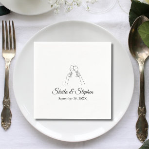 Champagne Toast Personalised Wedding Cocktail Napkin