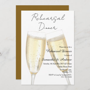 Champagne Toast Rehearsal Dinner Invitation