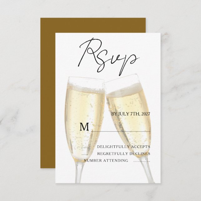 Champagne Toast RSVP Card (Front/Back)