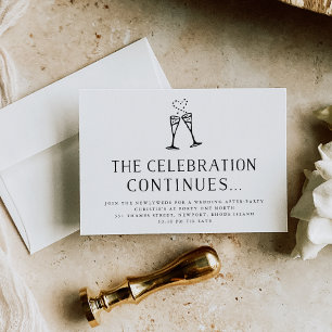 Champagne Toast Wedding After Party Invitation