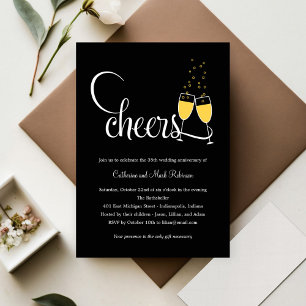 Champagne Toast Wedding Anniversary Invitation