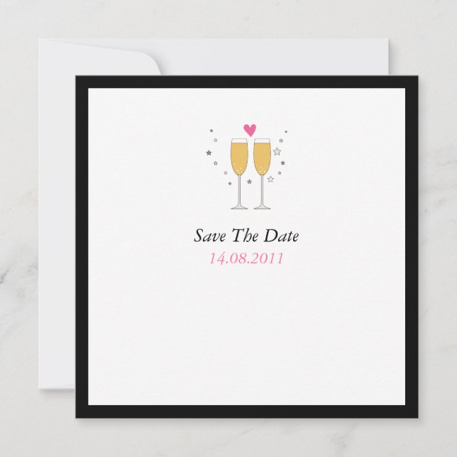 Champagne Toast Wedding Save the Date (Front)