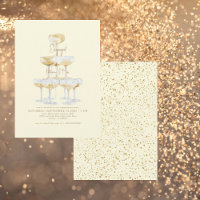 Champagne Tower Gold Text Yellow Engagement Party 